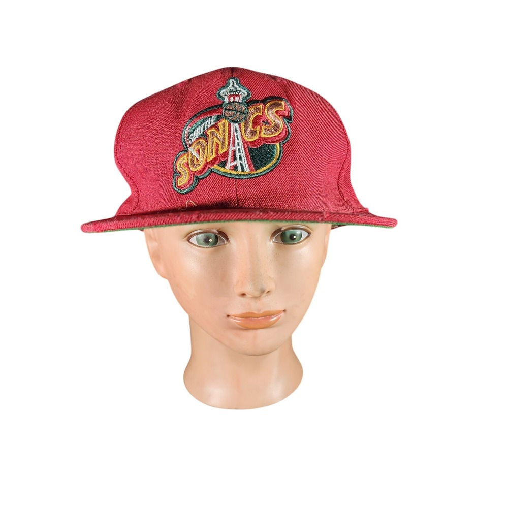 Mitchell & Ness Seattle SuperSonics Hardwood Classics Snapback Hat Red NBA Cap